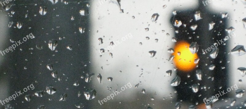 City Yellow Driver Driving Rain