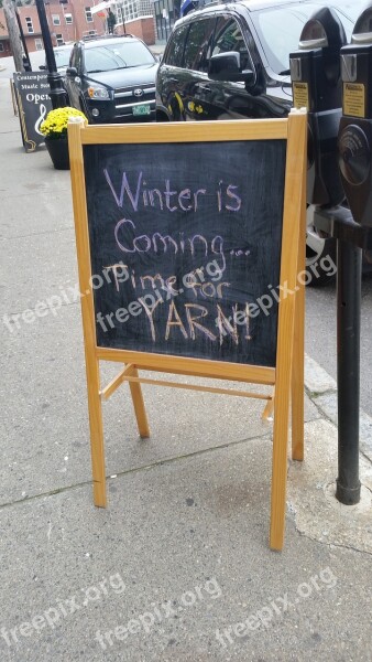 Winter Is Coming Sign Yarn Knitting Knit