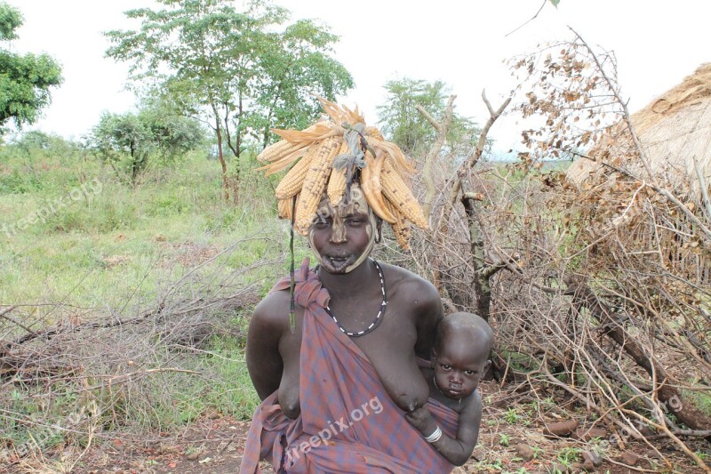 Woman Mursi Ethiopia Omo Valley