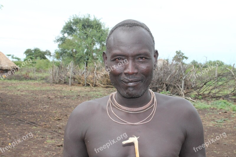 Mursi Man Ethiopia Omo Valley