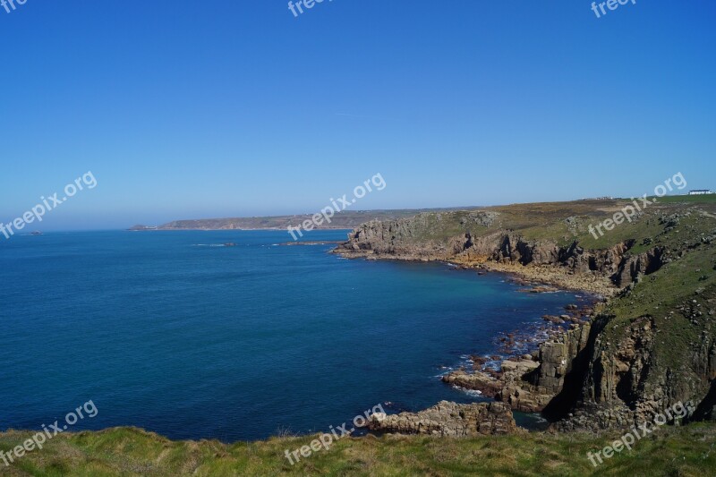 Cornwall Bay England Rock Coast