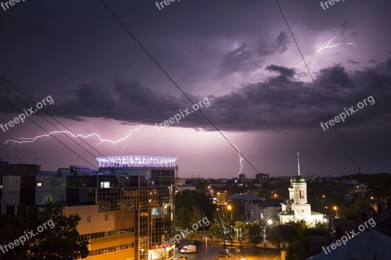 Russia Vologda Storm Thunderstorm Lightning