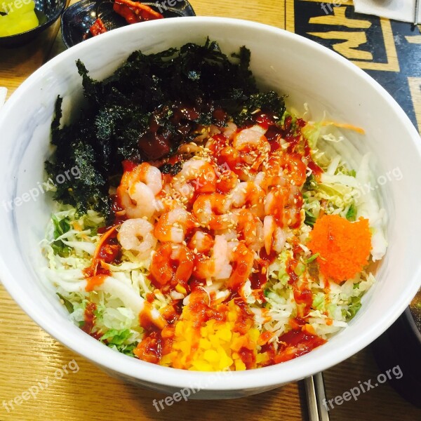 Food Shrimp Bowl Shrimp Hoedeopbap Rice