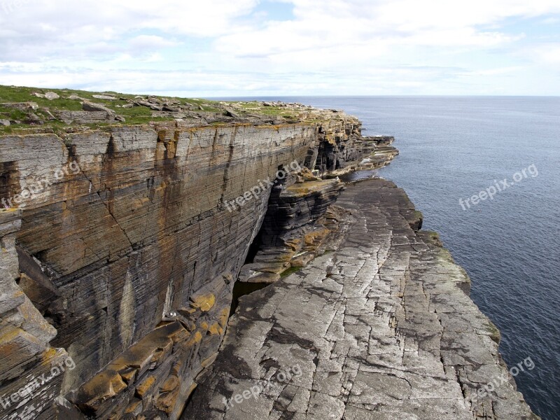 Scotland Cliffs North Sea Coast Nature