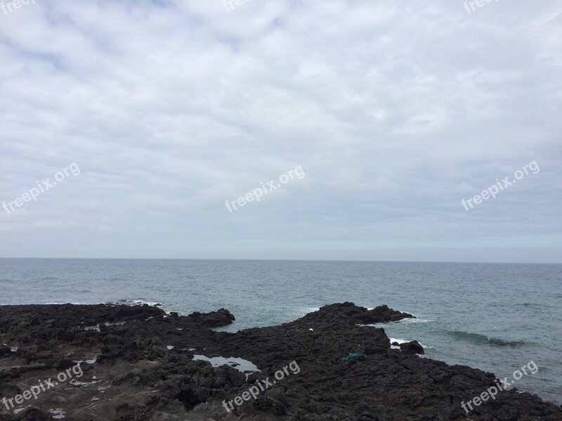 Jeju Island Sea Beach Jeju Island Sea Photo Waves