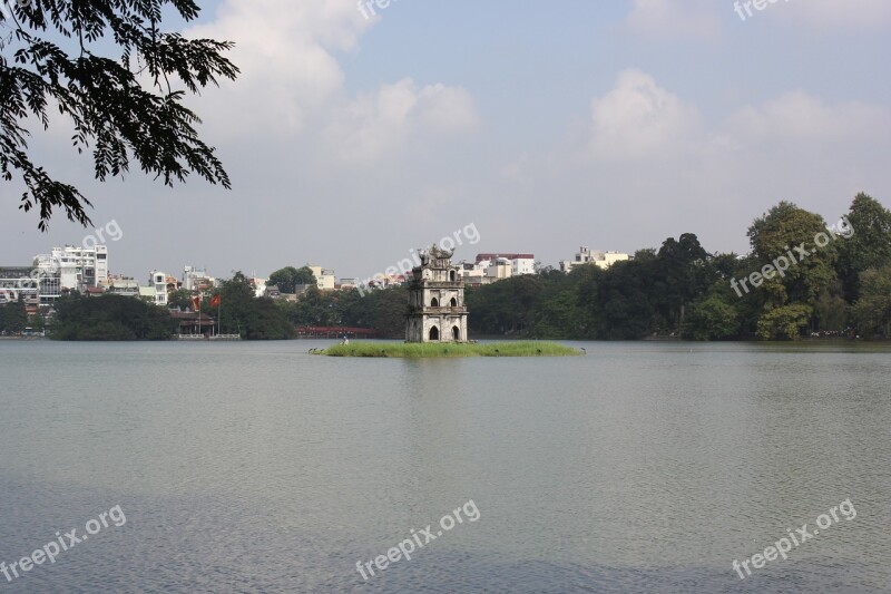 Hoan Kiem Lake Ha Noi Pen Tower The Park The City