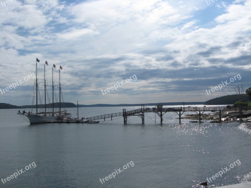 Maine Waterfront Boat Dock Coast