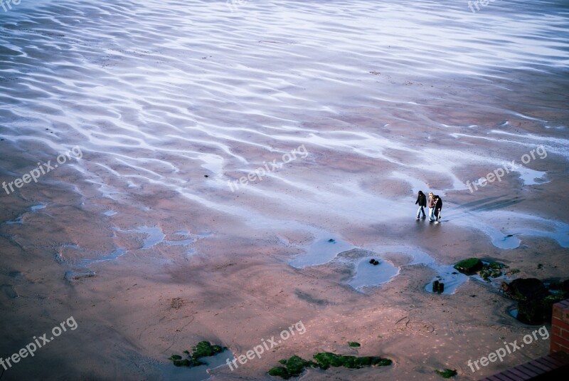 Whitby Beach People View From Above Vista