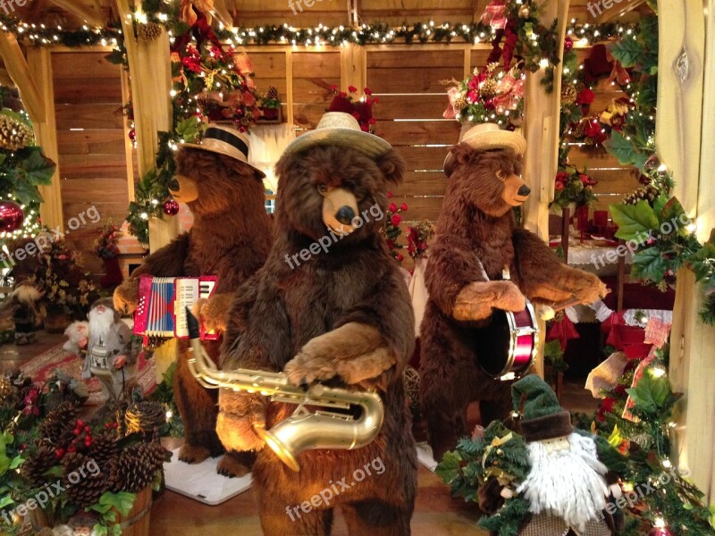 Bears Christmas Band Lights Instrument