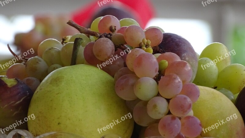 Fruit Grapes Apple Autumn Harvesting