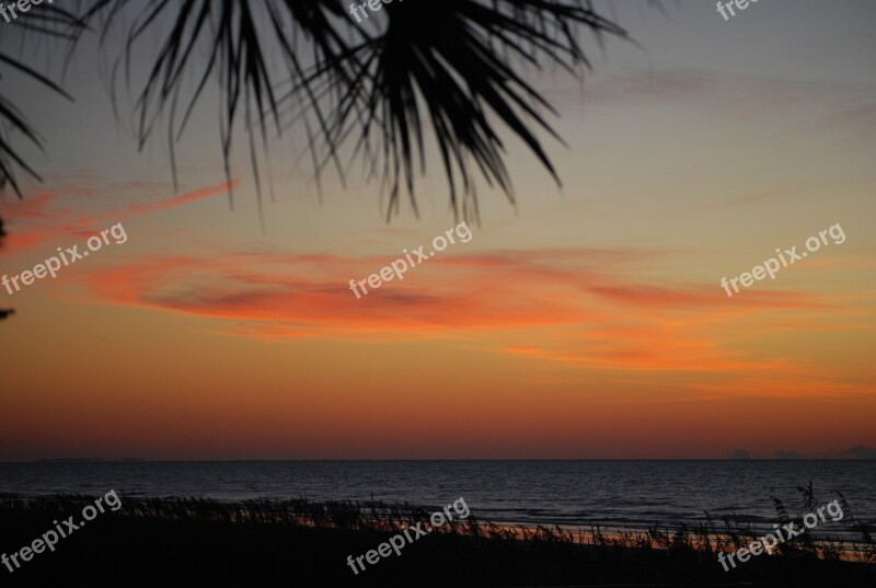 Sunrise Beach Orange Water Coast