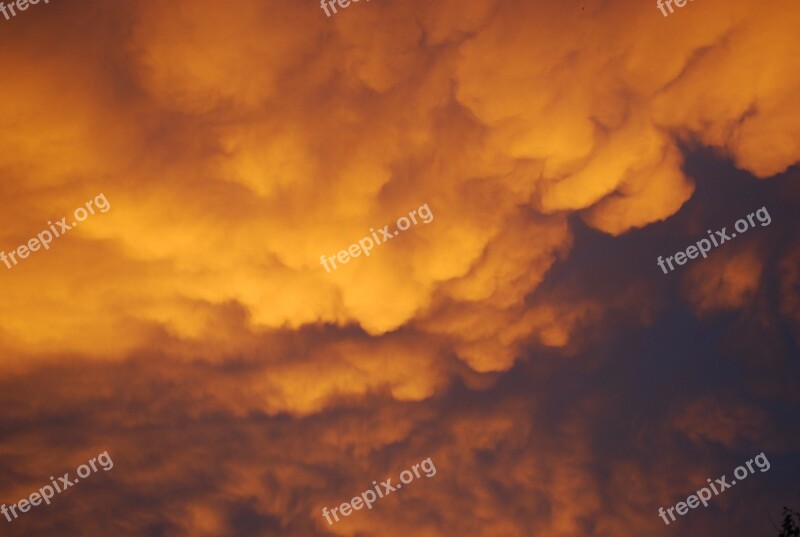 Storm Clouds Morning Yellow Angry