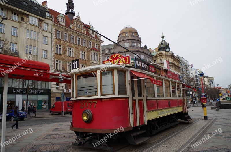 Prague Travel Tram Streetcar City ​​center Old Town