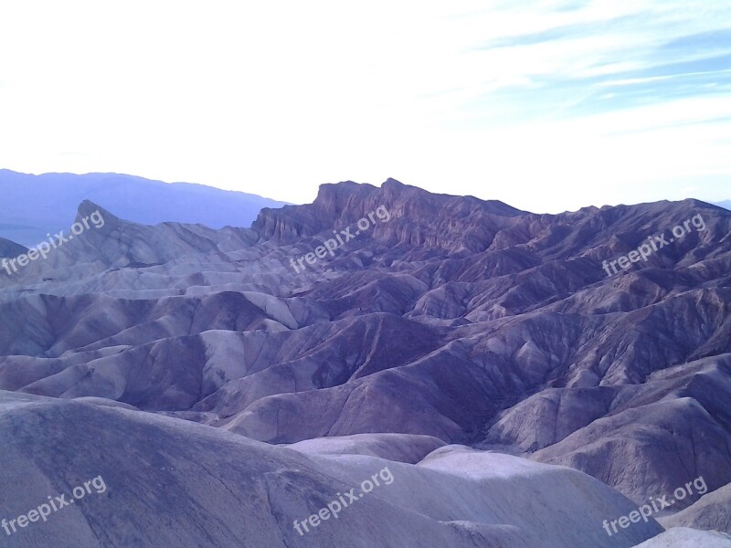 Death Valley Bad Dunes Sand Mountains Landscape