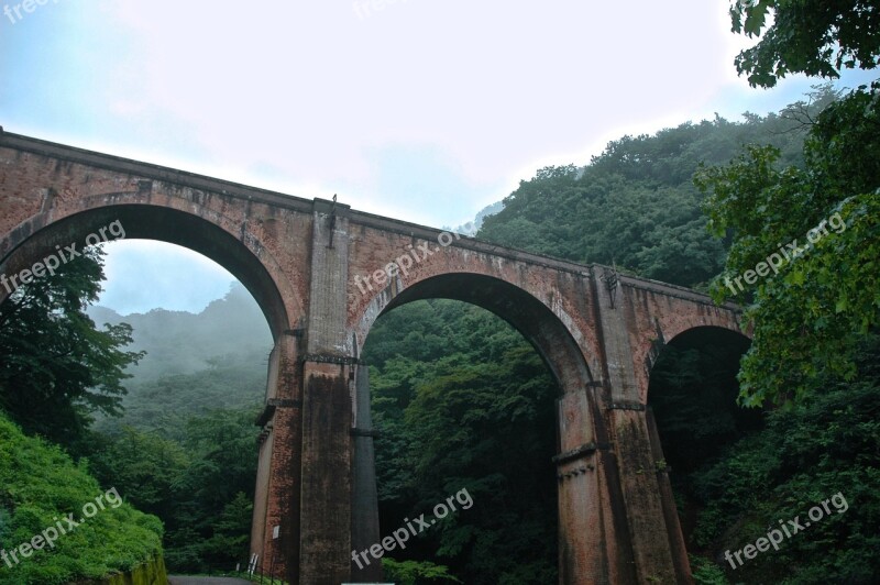 Bridge Japan Nagano Red Brick Free Photos