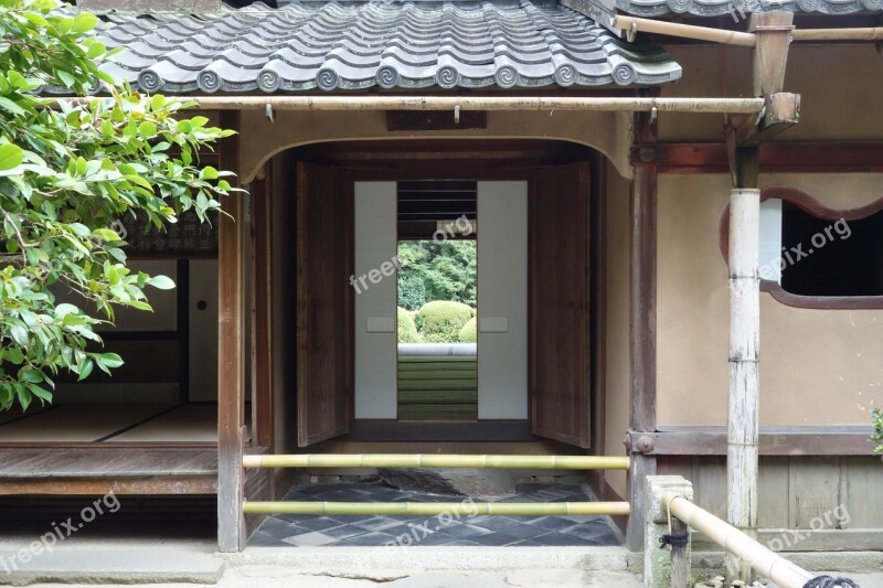 Scale Hall Front Door Kyoto Japan Garden Outlook