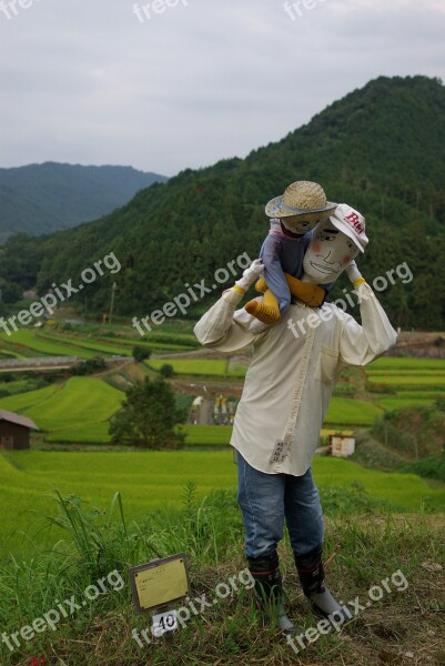 Scarecrow Kakashi Nara Asuka Village Rice Terraces