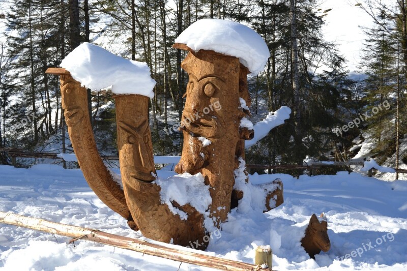 Aschau Austria Winter Alpine Sculpture