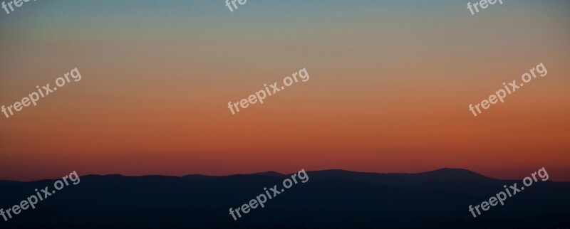 Mountains Sunset Evening Silhouette Landscape