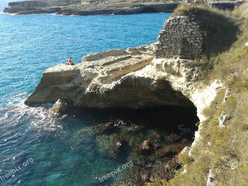 Holidays August Puglia Water Cliffs