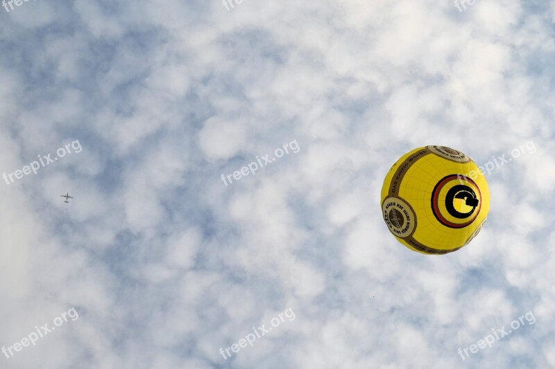 Balloon Sky Blue Aircraft Clouds