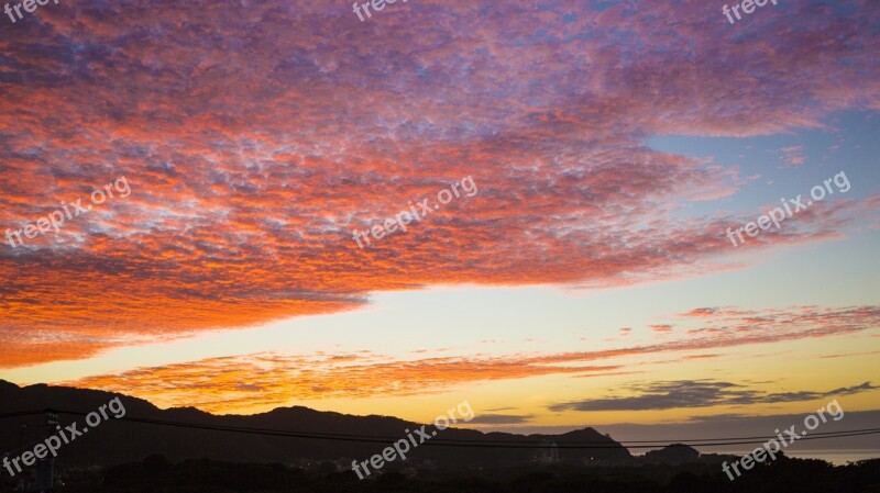 Burning Clouds Cloud Sunset Twilight Free Photos