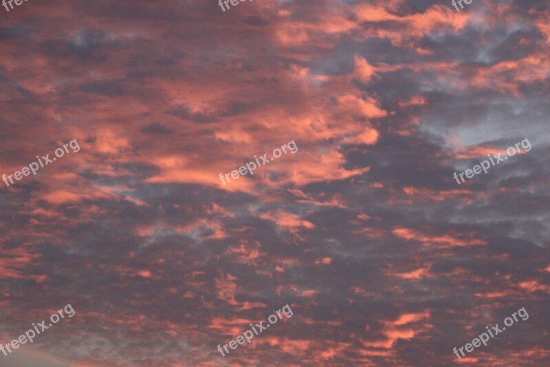 Sky Red Sunset Sol Clouds