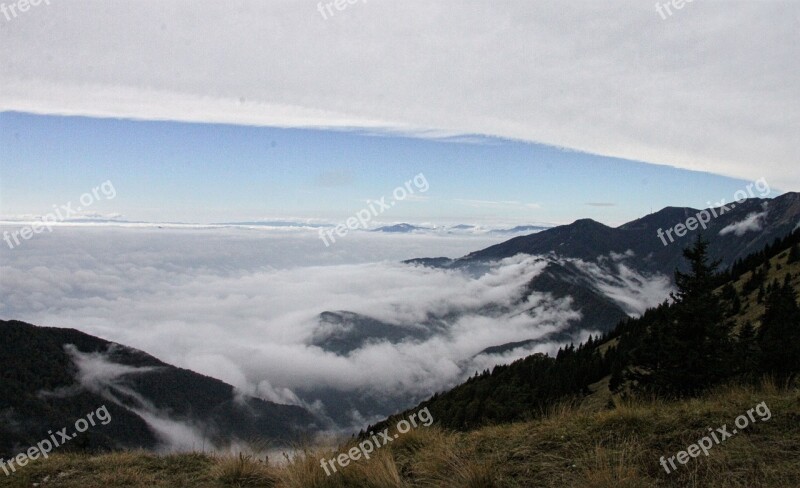 Fog Hills Landscape Environment Meadow