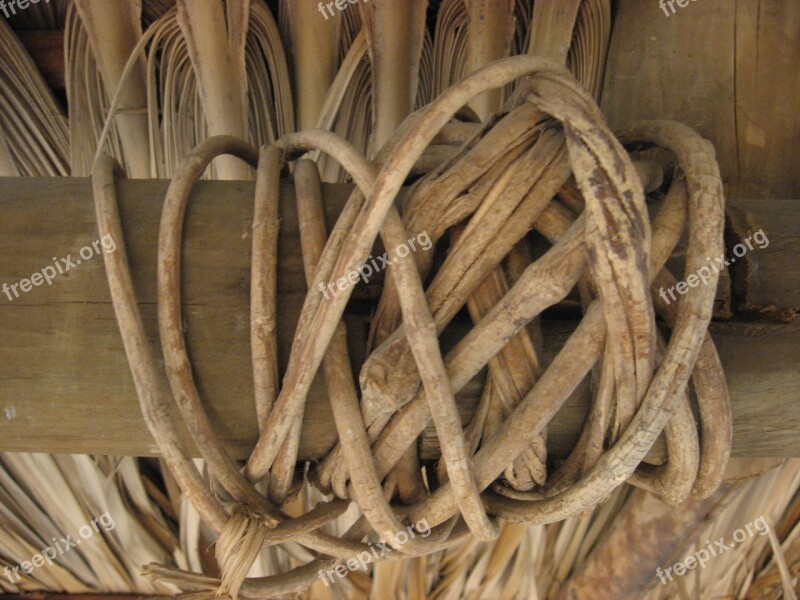 Texture Straw Hut Bejuco Knot