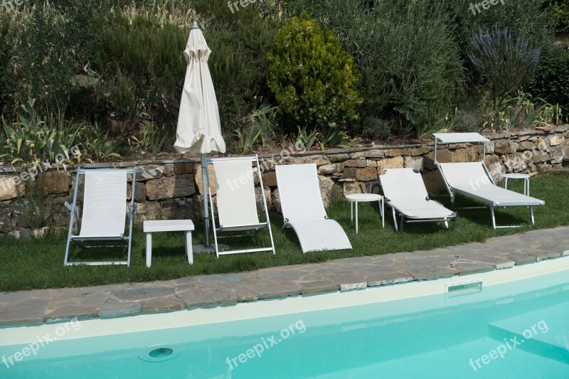 Deck Chair Swimming Pool Parasol Garden Recovery