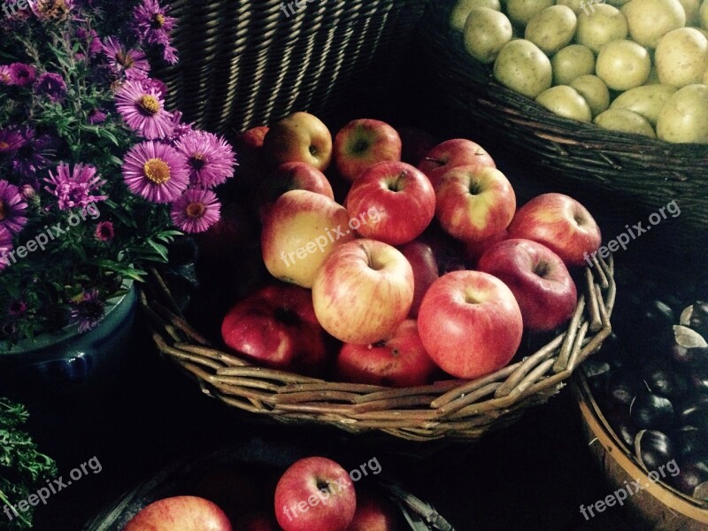 Apple Fruit Healthy Basket Thanksgiving