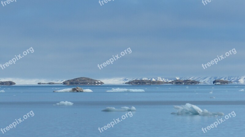 Spitsbergen Norwegian Sea Ice Lonely Still