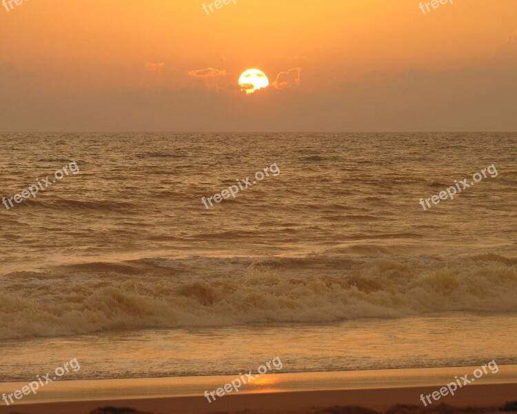 Sunset India Arabian Sea Sun Asia