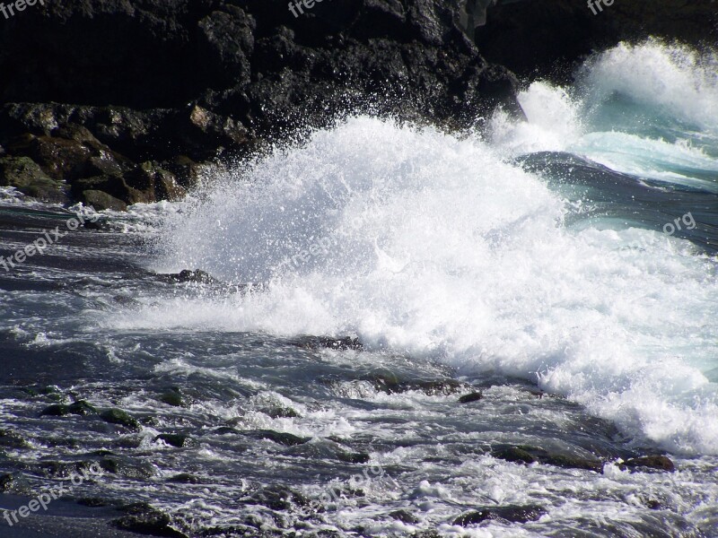 Tenerife Wave Canary Islands Vacations Spray