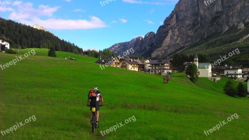 Bike Drive Away Meadow Mountains