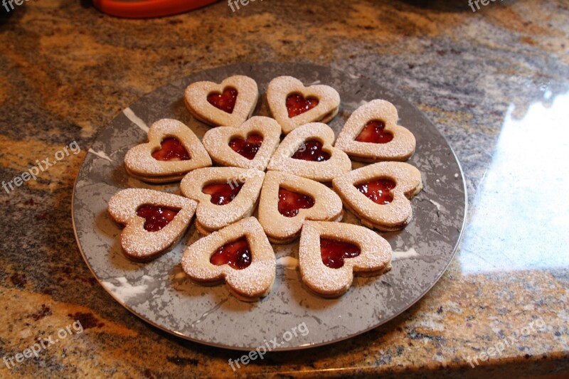 Food Linzer Hearts Cookie Linzer Dessert