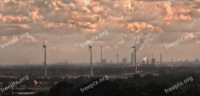 Ruhr Area Air Pollution Chimney Industry Work