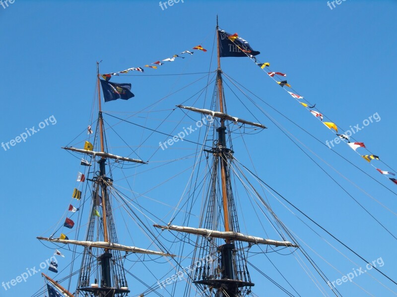 Two-masted Pirate Navigation Blue Sky Free Photos