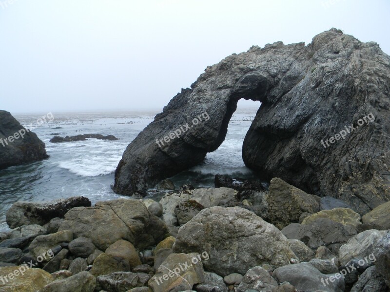 Sea Cave West Coast Fog Rock Caves