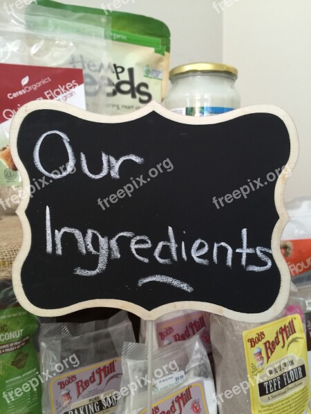 Ingredients Sign Food Restaurant Healthy