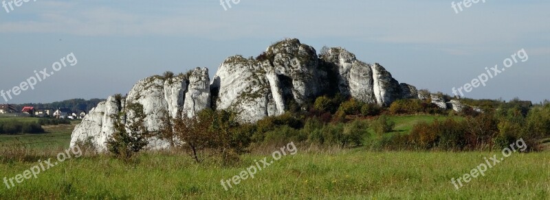 Jerzmanowice Poland Rock Nature Landscape