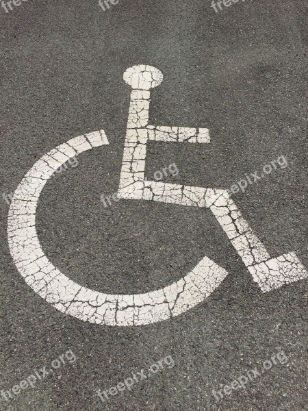 Display Road Stops Persons With Disabilities Car Parking Lot