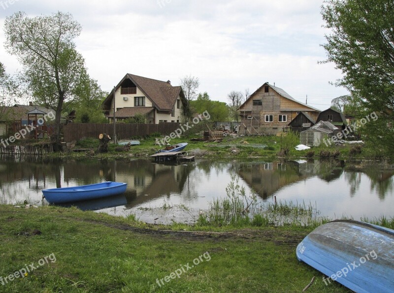 Russia Village Backwoods Summer Landscape