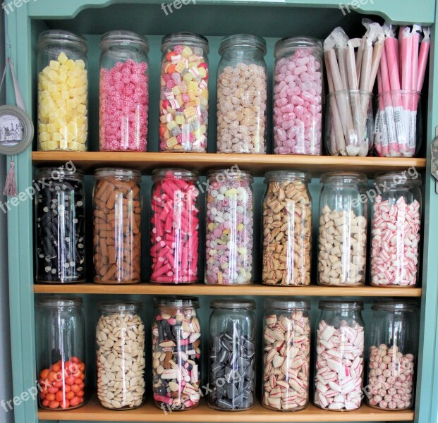 Candy Sweet Shop Glass Jars Sweets Colorful