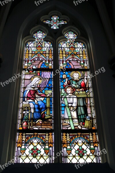 Church Religion Stained Glass Window Colorful Free Photos