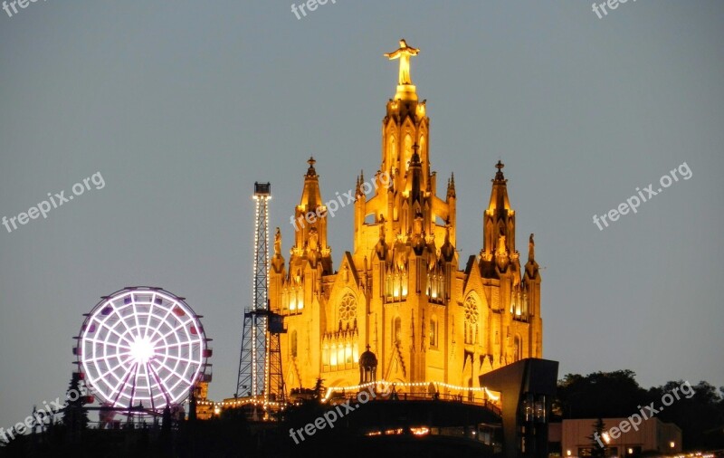 Barcelona Catalonia City Tibidabo Sightseeing