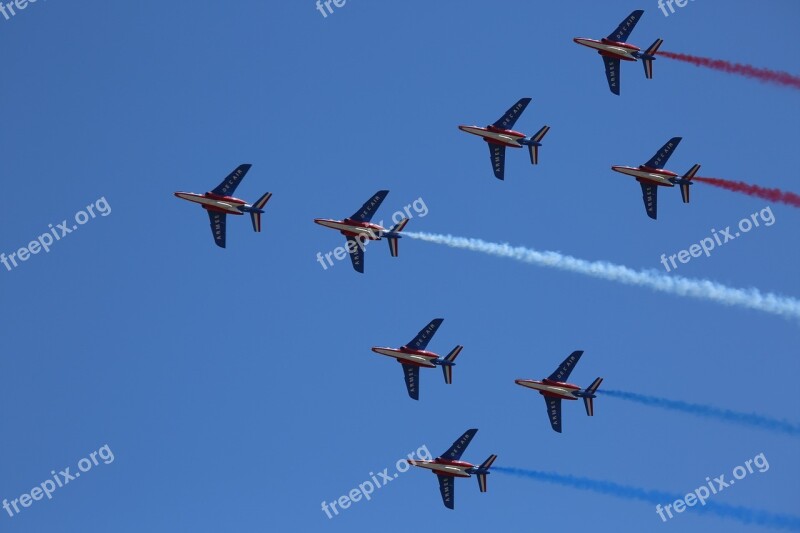 Aircraft Patrol Of France Aerobatics Blue Sky