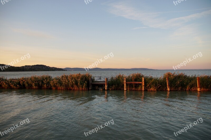 Lake Balaton Reeds Pillar Twilight