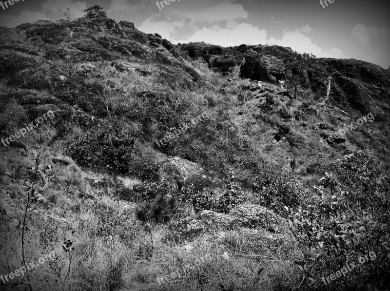 Mountain Black And White Landscape Distance Loneliness