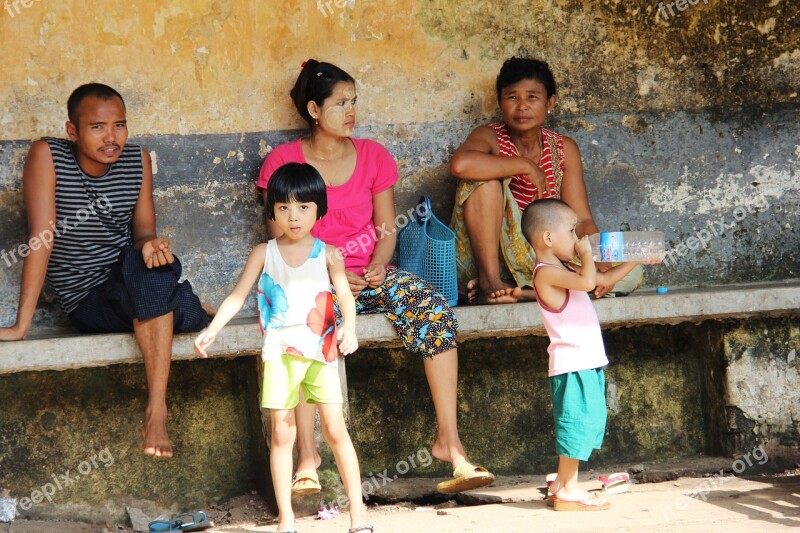 Burmese Local Yangon Myanmar Tourist